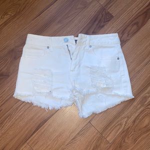 Kendall and Kylie high rise white shorts